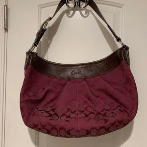 Coach Purple Jacquard Hobo Purse